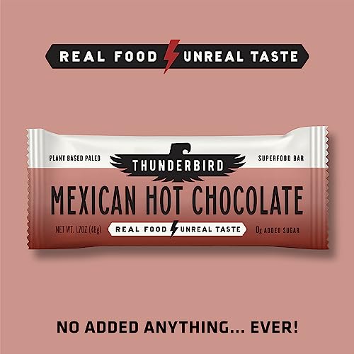 Image of Thunderbird Bars Energy Snack, Gluten-Free with Protein, Healthy Real Food, Vegan Paleo Non-GMO, No Added Sugar, Sweet Spicy Savory Variety Flavor Pack (6 Count, 2 of Each Flavor, 1.7 oz. Bars)