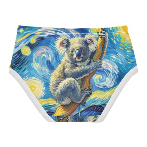 Designer Girls Underwear Toddler 2t Cotton Panties for Girl Cute Koala Bear Starry Night Kids Undies Briefs2