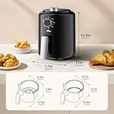 Bear Small Air Fryer 2.1 QT, Mini Airfryer Adjustable Time&Temp Control, Compact Size Space Saving for 1-2 People Quick Healthy Meals Snack in Minutes with Nonstick Basket