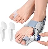 Aurinovellia Corrector de Juanetes, Enderezador Del Dedo Gordo Del Pie, con 1 Pieza Ajustable Corrector Juanetes 2 Silicona Separador de Dedos, Férula para Juanetes, para El Alivio de Juanetes Unisex