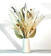 Natural Dried Flowers Bouquet - 17.7 Inch 50 pcs Dried Pampas Grass and Palm Leaves Bouquet, Boho...