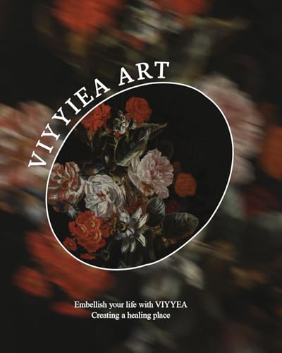Image of VIYYIEA Vintage Gold Framed Wall Art for Living Room, Flowers Canvas Prints Home Decor, Oil Painting Picture, Bedroom Wall Decor Gifts for Friends or Family -【Cotton Rose】-(16L x 12W)