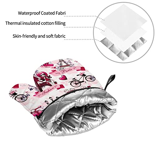 Cityscape Paris Eiffel Tower France Oven Mitts And Pot Holders Sets Of 4 Heat Resistant Oven Gloves And Hot Pads Potholders Kitchen Baking Cooking Bbq Cute Oven Mitts #TOP5