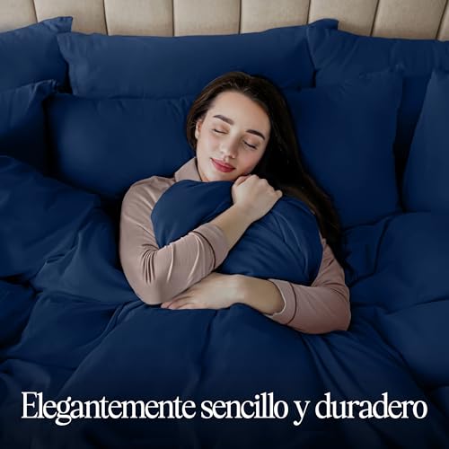 Utopia Bedding Funda Nordica Cama 180 - Microfibra Juego de Funda Nordica 240x260 cm y 2 Fundas de Almohada 65x65 cm (Azul Marino) - imagen 7