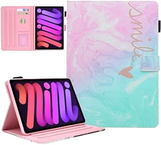 BYCeKe Case for iPad Mini 6th Generation 2021 iPad Mini 6 Case Slim PU Leather iPad Mini 8.3 Case Cover Stand with Auto Wake/Sleep Pencil Holder for iPad Mini 8.3 inch 6th Generation 2021, Pink Blue