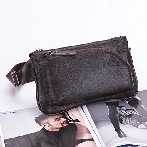 Pochete masculina de couro PU casual para treino esportivo pochete para viagem, escalada acampamento