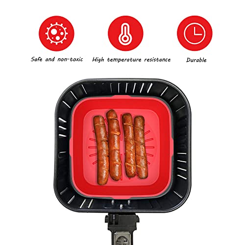 Panier de cuisson carré en silicone réutilisable et pliable : lot épais