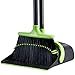 SANGFOR Broom and Dustpan Set Cleaning Supplies - Upright Broom and Dustpan Combo with Long Extendable Handle for Home Kitchen Room Office Lobby Floor Use Upright Stand up Dustpan Broom Set