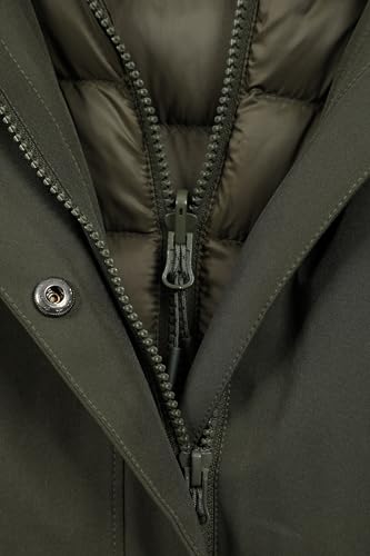 Mountain Warehouse Alaskan 3-in-1 Damen Winter Mantel - Lange, wasserdichte Winterjacke, Warme Steppjacke Innenjacke mit Reißverschluss & Kapuze Khaki Damengröße EU 40