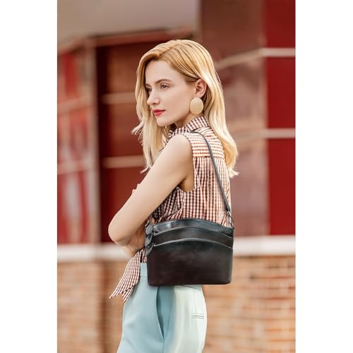 Image of Genuine Leather Purses for Women Vintage Crossbody Bags for Women Hand Bags Women's Shoulder Handbags | Genuine Leather