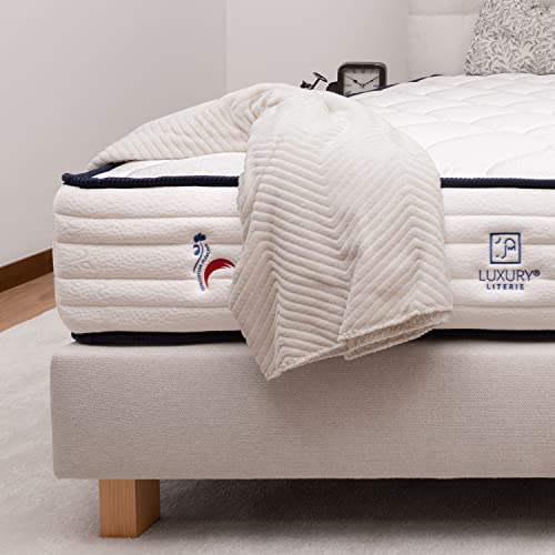 Luxury Literie Matelas Patriote 160 x 200 cm, Ressorts Ensachés, 27 cm, 10 Zones de Confort, indépendance du Couchage, réversible, orthopédique Cover
