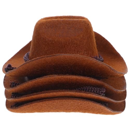 Chapeaux de cowboy miniatures GALPADA floqués pour loisirs créatifs et poupées - Lot de 4