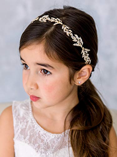 Sweetv Flower Girl Headpiece For Wedding Headband Princess Hair Accessories Little Girls Toddler Kids Crystal Hair Bands For Birthday Party Photography #TOP2