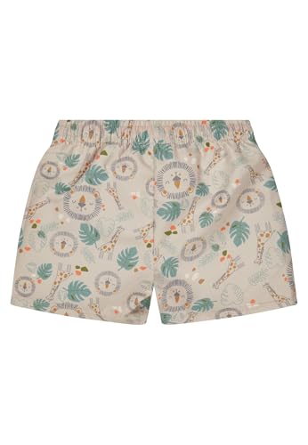 Sterntaler Badeshorts Safari – Baby- & Kinderbadeshorts aus schnelltrocknendem Material mit Safari-Muster, Kordelzug am Bund und Windeleinsatz bis Gr. 86/92, UV-Schutz 50+, beige, Größe 92