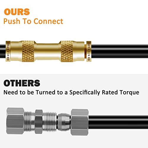 Taiidaues D.o.t Air Brake Line Fittings Assortment, 34 Pcs Brass Quick Connect Dot Air Fittings, 1/4 3/8 1/2 Air Fitting Hose Kit With 1/4 Schrader Valve For Trucks Trailers Or Industrial #TOP3