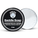 Rhino Wax - Saddle Soap for Leather Cleaning (4 oz) - Natural Cleaner and Conditioner for Horse Saddles, Bridles, Boots, Reins and Straps - Terrific for Outdoor Boot, Shoes - Proudly Made in The USA