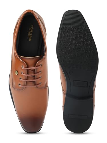 Image of Liberty Fortune BENSTOCK1E - Formal Lacing Derby Shoes for Men, Black, Tan - Cushioned & Non-Slip - Business, Wedding, Office Wear - Stylish Shoes for Men Formal