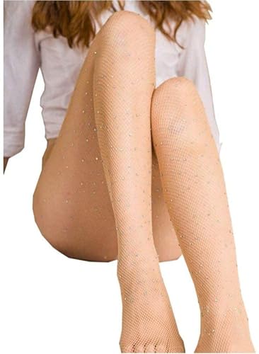 LUCKELF Sexy High Waist Tights Sparkle Rhinestone Fishnets Party Rhinestone Mesh Stockings4
