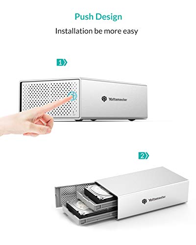 Yottamaster Aluminum Alloy 2 Bay 3.5 Inch Usb3.0 Hard Drive Raid External Array Enclosure For Sata Hdd 2 X 10Tb Support & Uasp,Mac Style Designed For Personal Storage At Home&Office- [Ps200Ru3] #TOP1