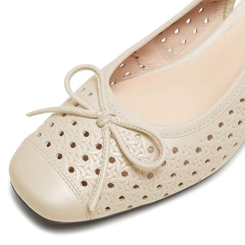 Milooey shoes Women's Slingback Summer Pumps Closed Round Toe Chunky Low Heels Ventilated Comfy Party Daily Outfit Shoes Size 4-16 US3