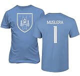 FLAURA Uruguay Soccer #1 Muslera World Football Jersey Style Adult Mens Unisex T-Shirt (Carolina Blue, 3X-Large)