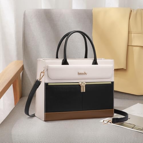 Bolso de cuero negro Satchel para mujer miniatura 3