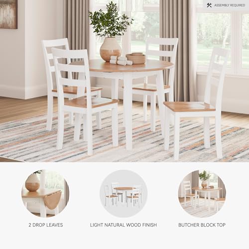Image of Signature Design by Ashley Gesthaven Drop Leaf Dining Table, Natural /White