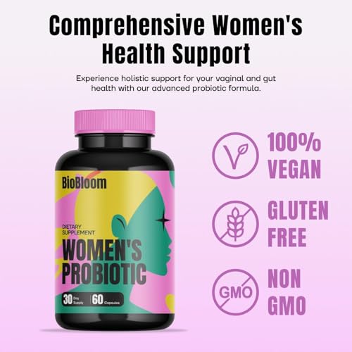 Image of BioBloom Vaginal Probiotics for Women | pH Balance with Prebiotics & Lactobacillus Probiotic Blend Women's Vaginal Health Supplement | Promote Healthy Vaginal Odor & Flora 60 Count
