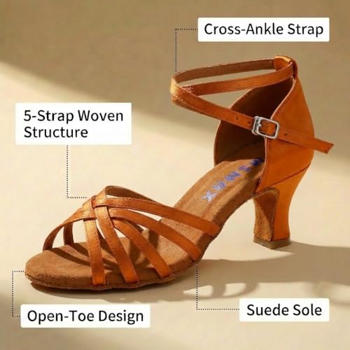 Image of MSMAX Women's Practice Ballroom Dancing Shoes Indoor Performance Latin Dance Shoes for Woman