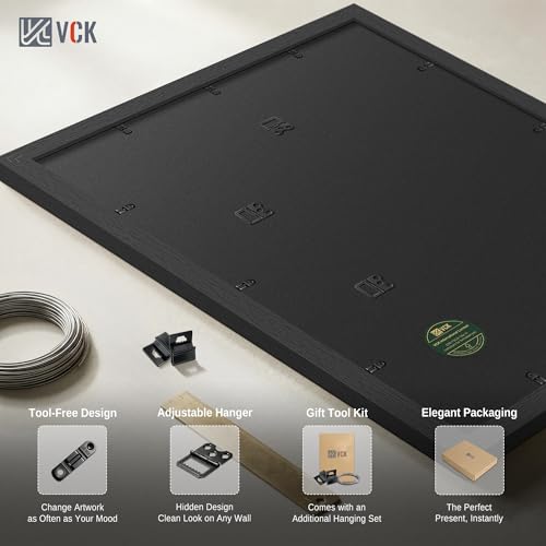 Image of VCK A2 Frame 2 Pack, Black Wood, A3 Mat, for Picture, Poster, Art