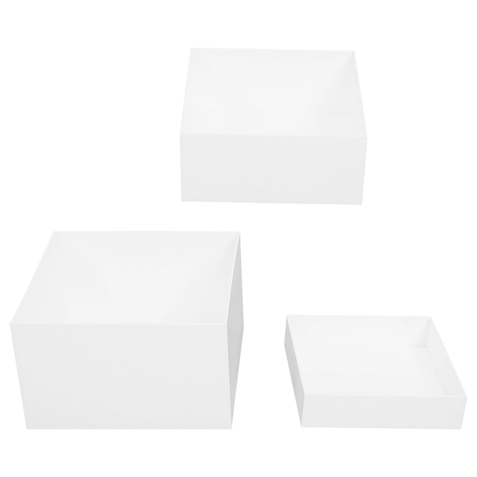 BESTOYARD 3 Pezzi Alzatina per Torte in Acrilico Bianco, Cubo, 8 9 10