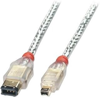 Lindy FireWire Cable - Premium 4 Pin Male to 6 Pin Male, Transparent, 20m (30877)