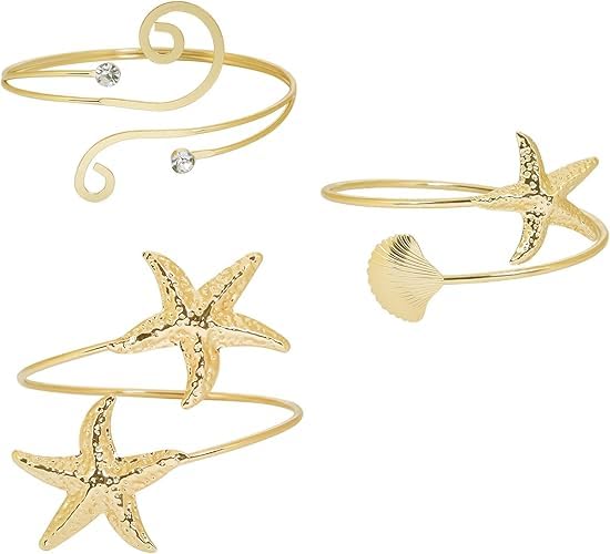 Upper Arm Bracelet, Upper Arm Bangle, Adjustable Coil Arm Bangles Bracelet, Gold Top Bracelet, Ideal for Weddings and Parties