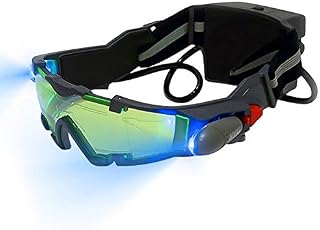 YUNYODA Night Vision Goggles | Adjustable Kids LED Night Green Lens Protective Glasses With Flip-Out Lights | Anti Laser Safety Glasses for Hunting Racing Bicycling Skying