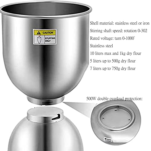 Küchenmaschine Knetmaschine 500W,7L Edelstahlschüssel, Planetarisches Rührsystem,6 Geschwindigkeit Rührmaschine… – Bild 5