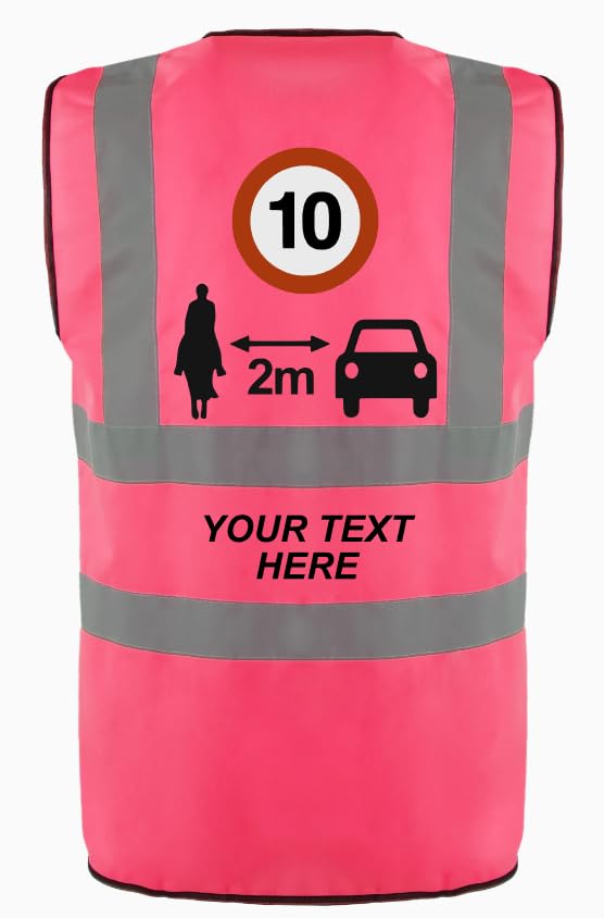 Equestrian Hi Vis Vest,Horse Riding Hi Vis, Road Safety Hi Vis, Reflective Tabard Waistcoat, Horse Safety (Pink, Large)
