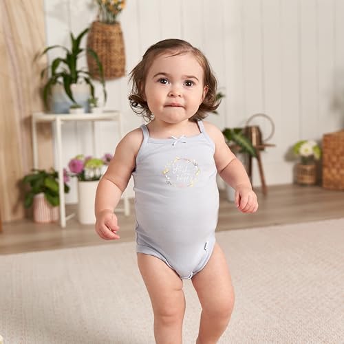 Image of Gerber Baby Girls Multi-Pack Sleeveless Onesies Bodysuit