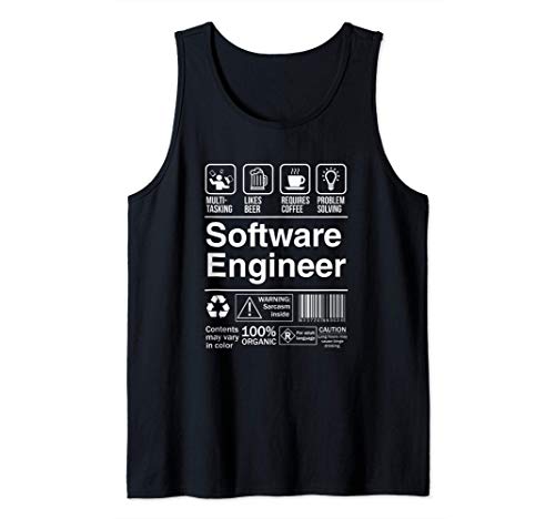 Software Engineer Product Label Funny Gift Camiseta sin Mangas