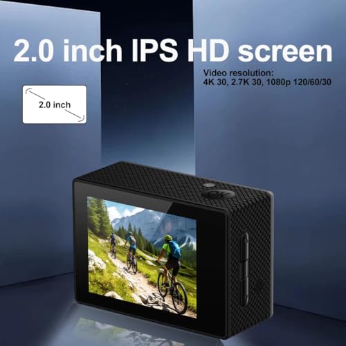 Image of Drumstone (𝐃𝐨𝐧'𝐭 𝐌𝐢𝐬𝐬 𝐎𝐟𝐟𝐞𝐫 𝟏𝟓 𝐘𝐞𝐚𝐫𝐬 𝐖𝐚𝐫𝐫𝐚𝐧𝐭𝐲) 4K 30FPS Action Camera with Stabilization, 4X Zoom, Waterproof up to 98ft, WiFi Sports Camera for Outdoor Sports
