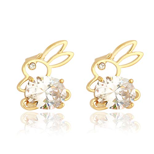 1 Par Brincos De Cristal Namorados Brincos Femininos De Zircônia Brincos De Coelho Brincos De Páscoa