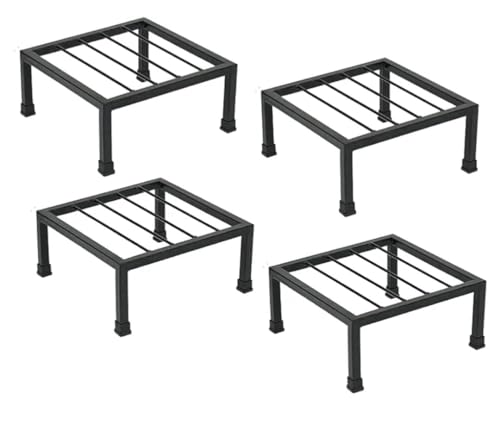 URBANMAALI Plant / Planter / Pot / Gamla Stand for Outdoor / Indoor / Balcony Heavy Duty Iron Material for Home / Garden and Living Room-(Black-Set of 4)