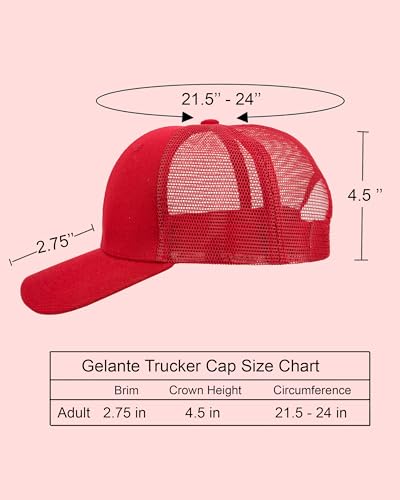 Image of Gelante Mesh Trucker Baseball Cap Snapback Hat Structured Front Panel