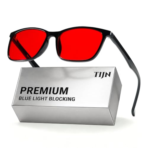 TIJN Blue Light Blocking Glasses for Men Women, Classic Square Eyeglasses