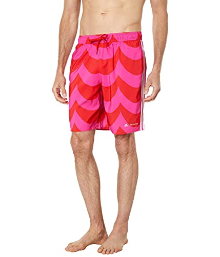 adidas Men's Standard Marimekko Classic-Length Graphic Swim Shorts, Team Real Magenta/Vivid Red, X-Small