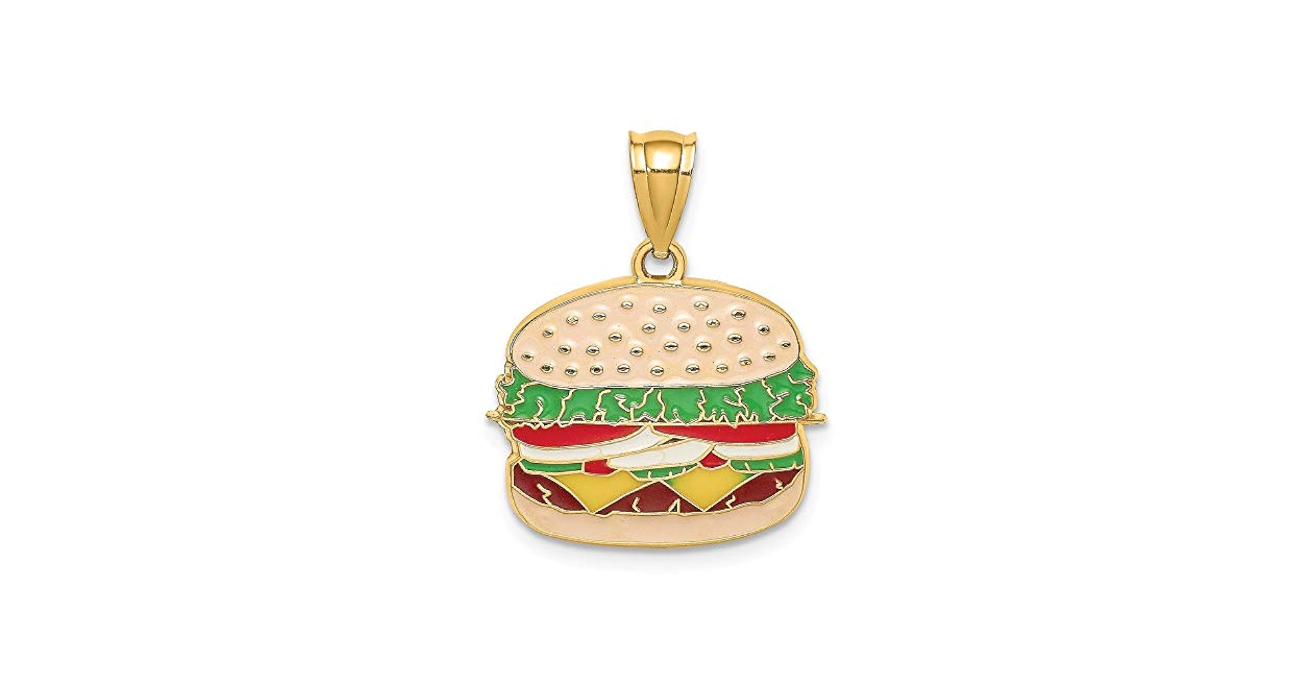 【国内発送】Fast Food Burger Pendant Amazon.com: Million Charms 14K Yellow Gold Cheeseburger