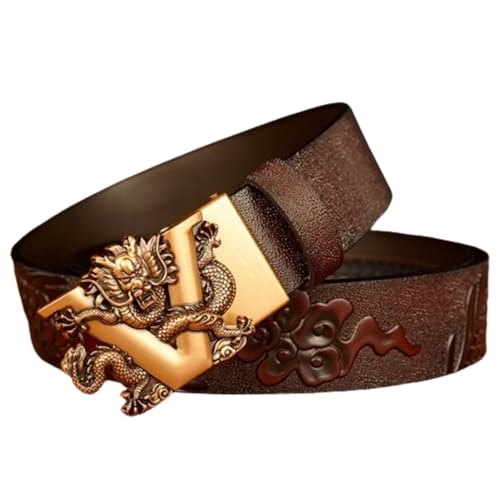 Ceinture homme fait main dragon le cadeau idéal avec boucle automatique et relief