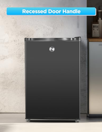 Image of Commercial Cool 3.0 Cu. Ft. Upright Freezer with 2 Removable Glass Shelves, Reversible Door, Adjustable Thermostat, Mini Freezer with Space Saving Flat Back, Manual Defrost, CCUL30B, Black