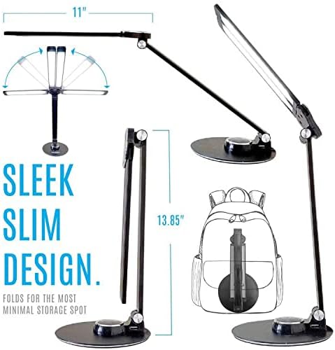 Miniatura 2 de NUNET Lámparas LED de escritorio para oficina en casa, lámpara de piano para piano vertical, lámparas de escritorio de aluminio giratorias con