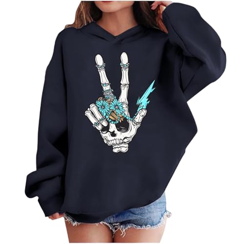 Cute Hoodies for Teen Girls Loose Graphic Hooded Sweatshirt Long Sleeve Halloween Pullover 2025 Winter Hoodies