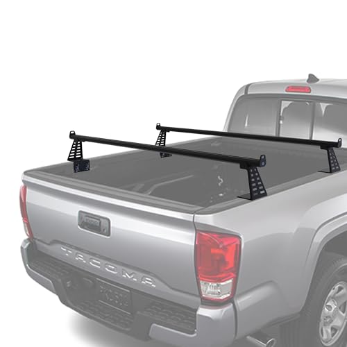 Image of Adjustable 65.4 inchHeavy Duty Truck Bed Rack Cross Bars(2PCS) for Mid-Size Trucks with Soft Roll-Up, Hard Rolling,Tri-Fold, Retract Hard Tonneau Covers|Aluminum Cross Bars|Fits Kayak Racks, Bike Racks